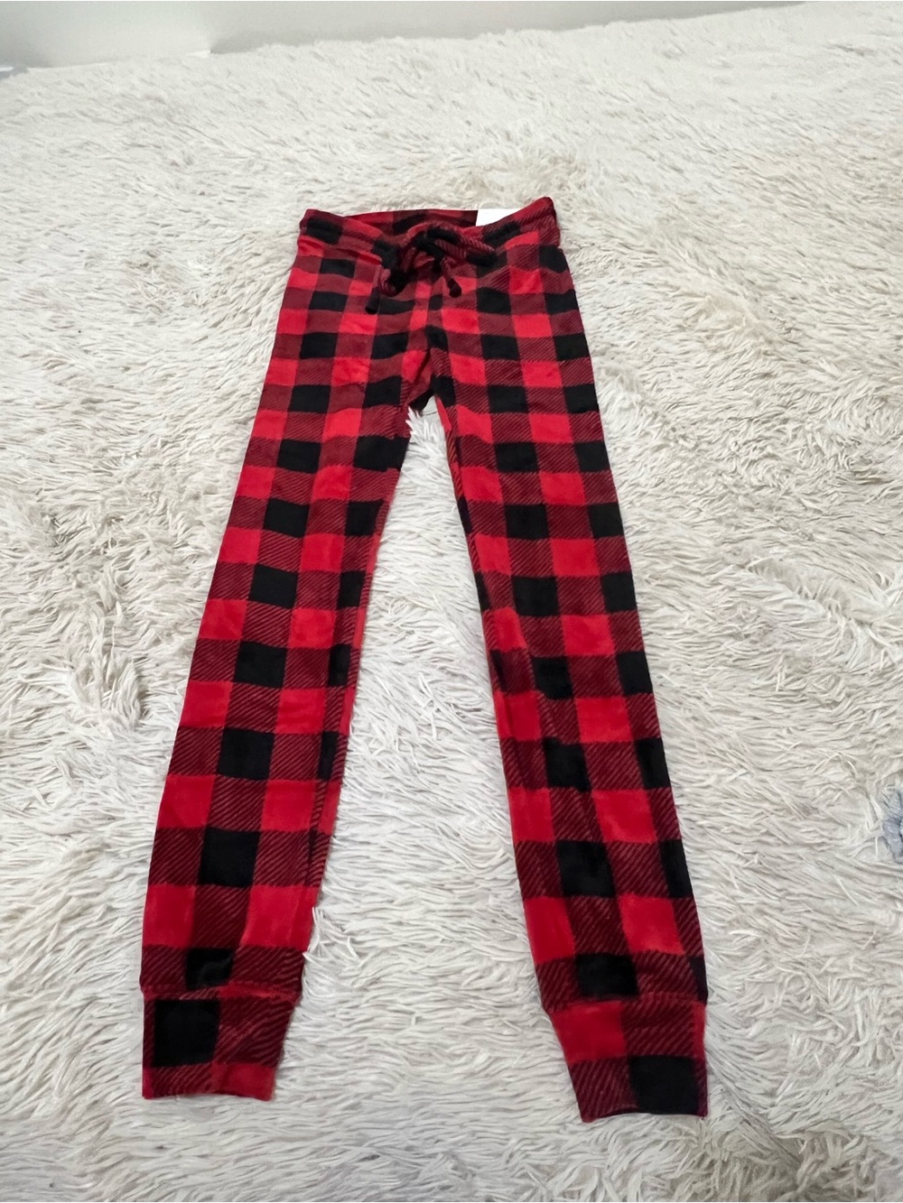 American Eagle Outfitters Red and Black Buffalo Plaid Jogger Pants